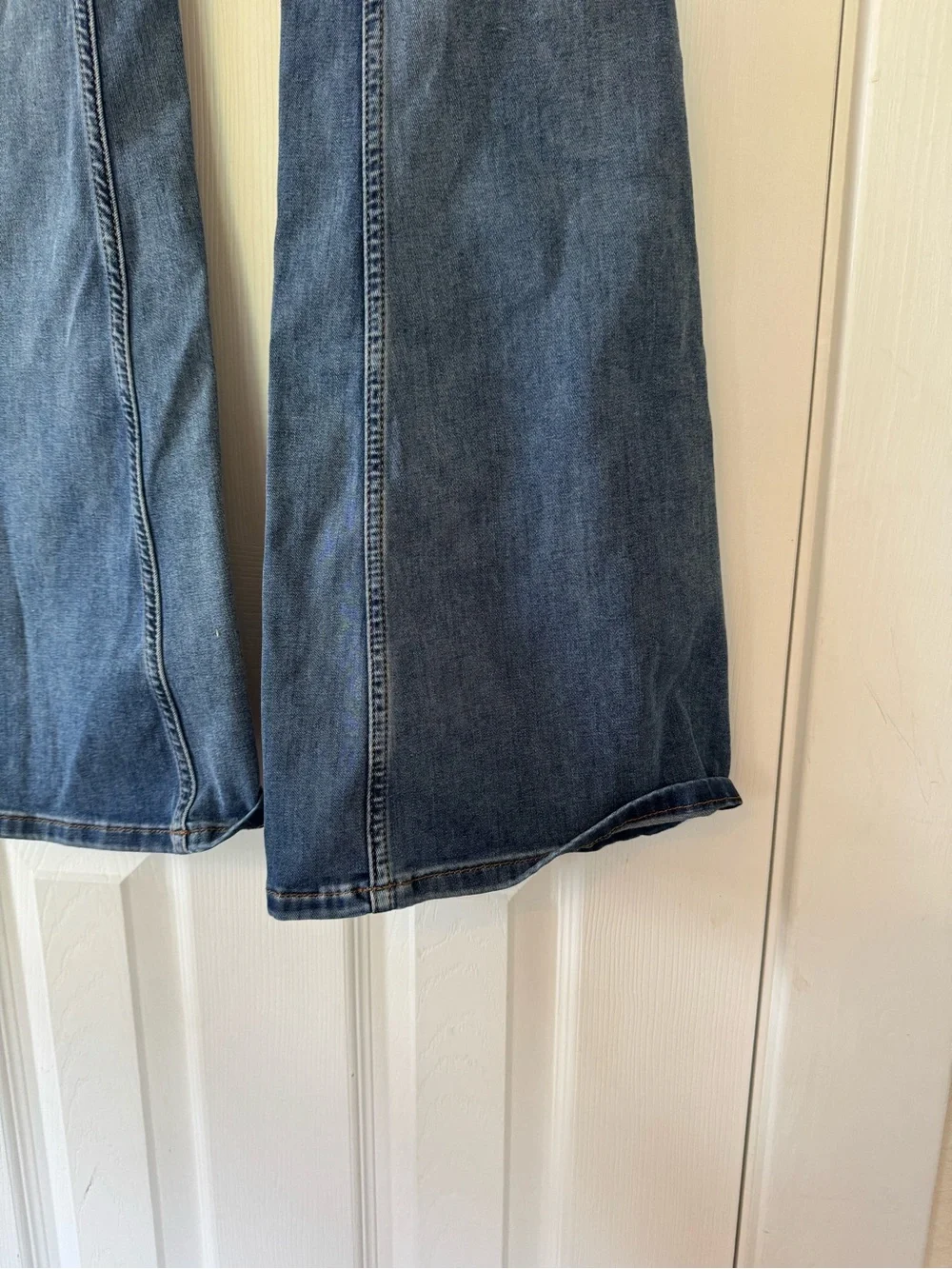Free People Pull-On Flare Jeans Women’s 24 Blue High Rise Stretch Bell Bottom